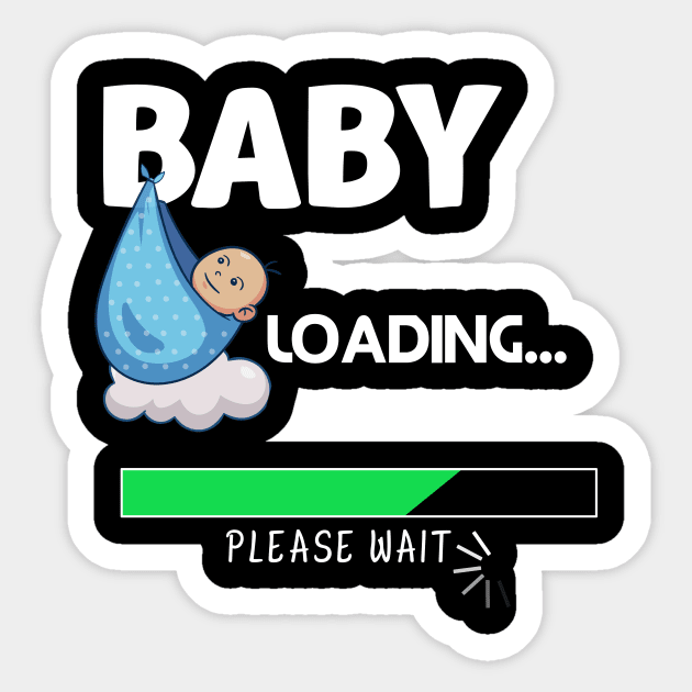 Funny baby loading wife gift idea Sticker by Flipodesigner